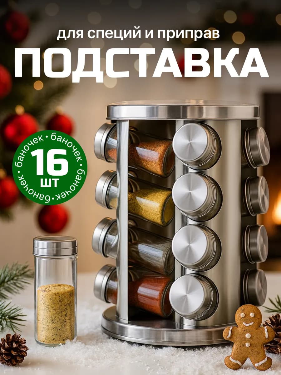Набор для специй на подставке 16шт