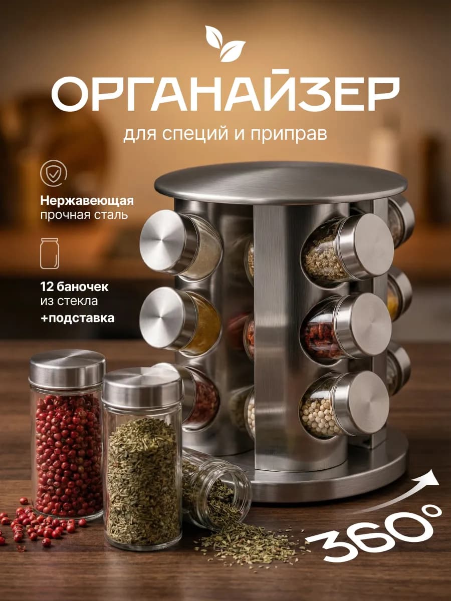 Набор для специй на подставке 12шт