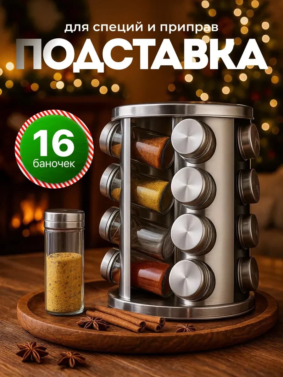 Набор для специй на подставке 16шт