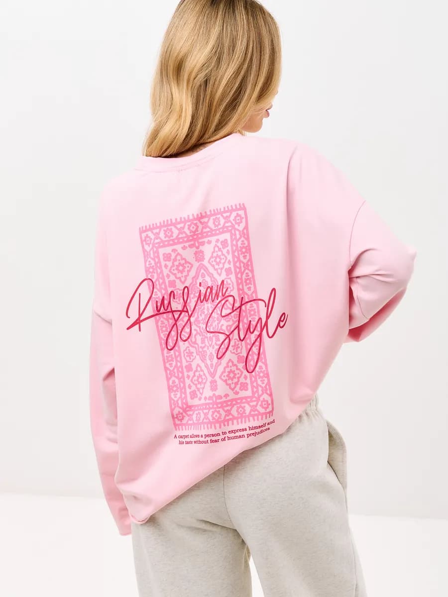 Лонгслив оверсайз с принтом