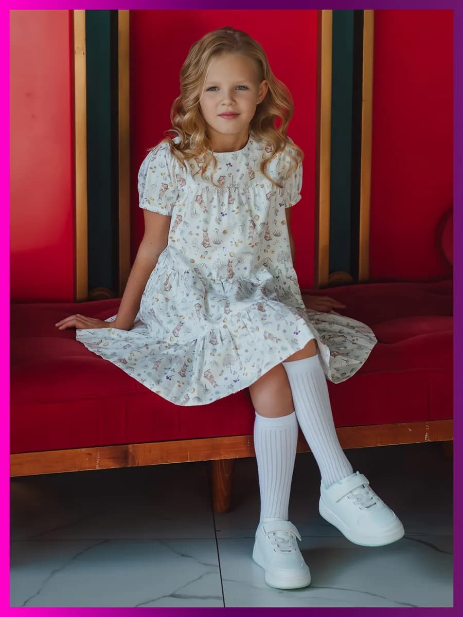 Платье в садик праздничное повседневное хлопок оверсайз - фото 1