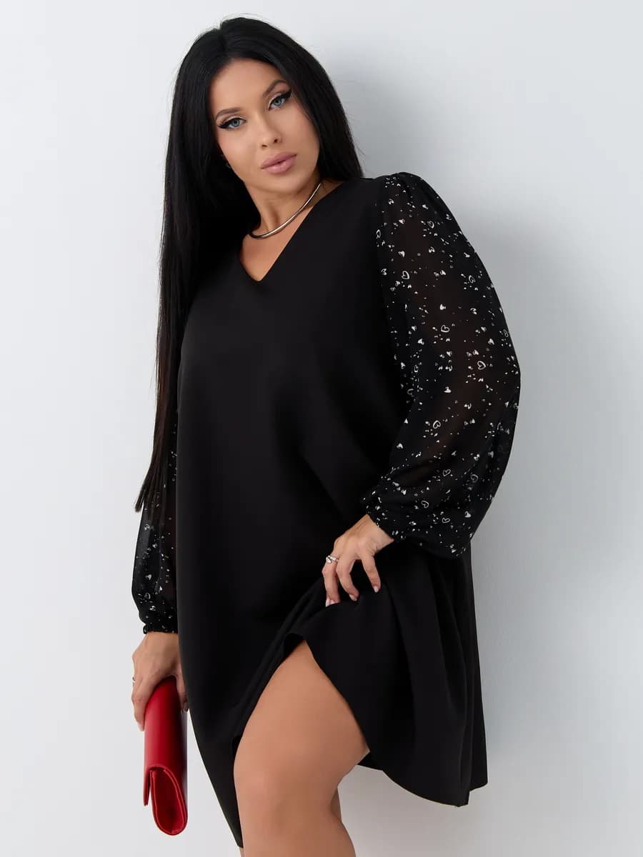 Платье вечернее праздничное шифоновым рукавом