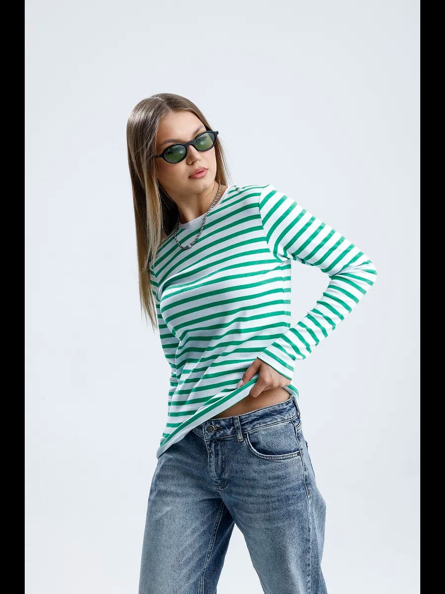 Свитшот женский полосатый тельняшка