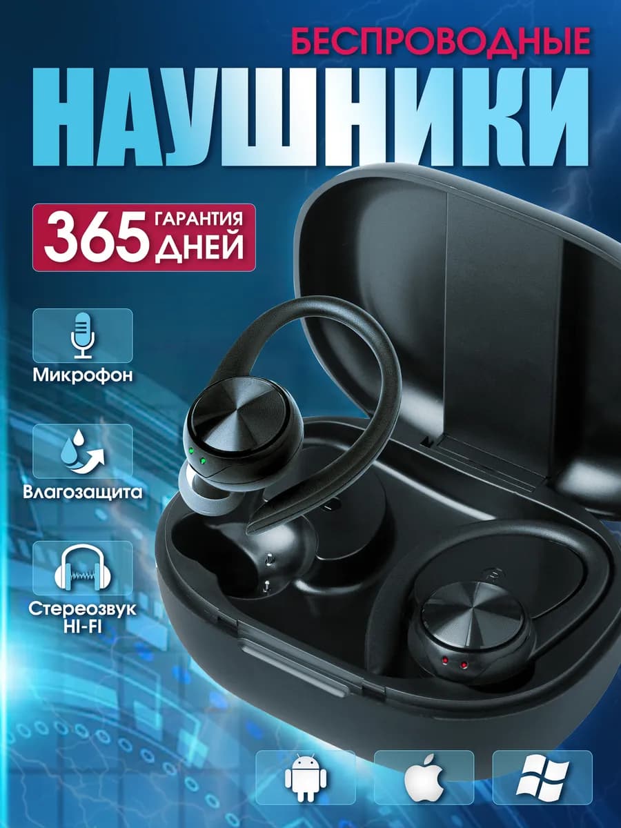 Наушники беспроводные спортивные с шумоподавлением