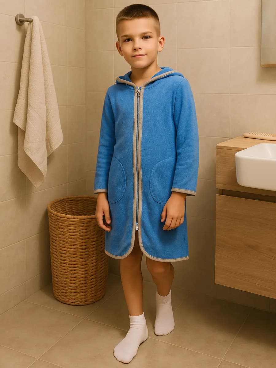 Детский халат на молнии