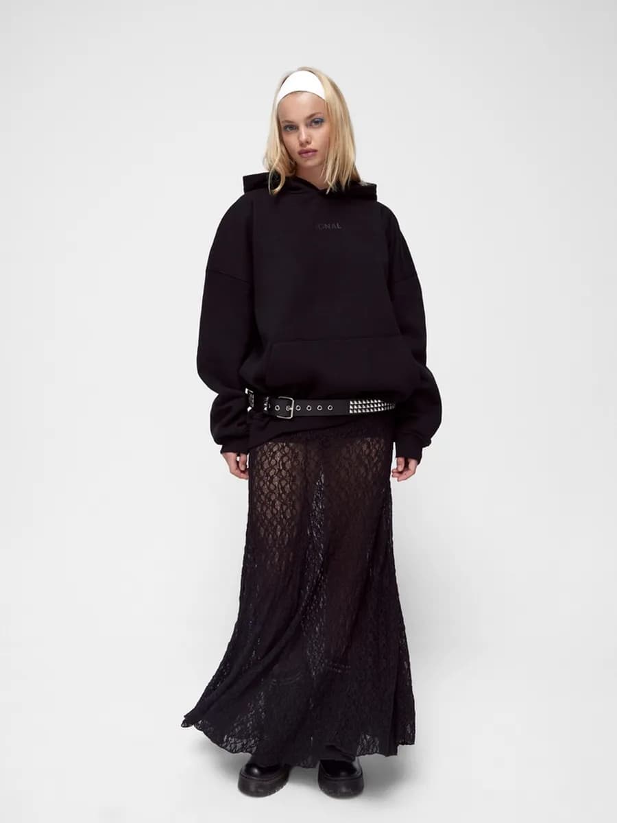 Худи с принтом оверсайз