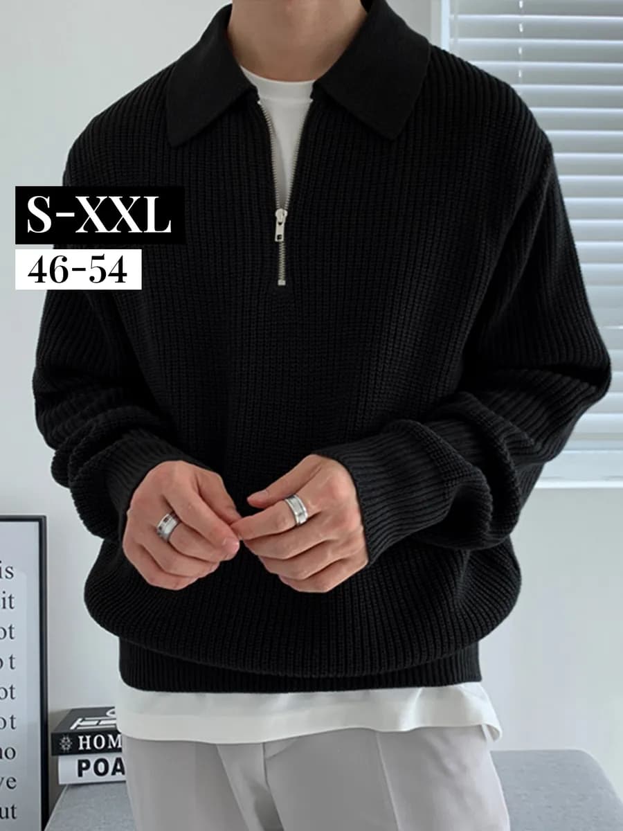 Свитер поло оверсайз шерстяной