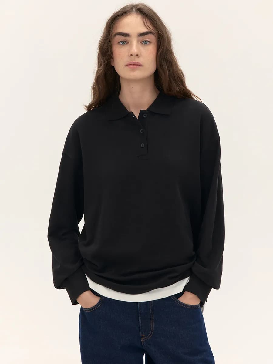 Джемпер-поло с имитацией второго слоя - фото 1