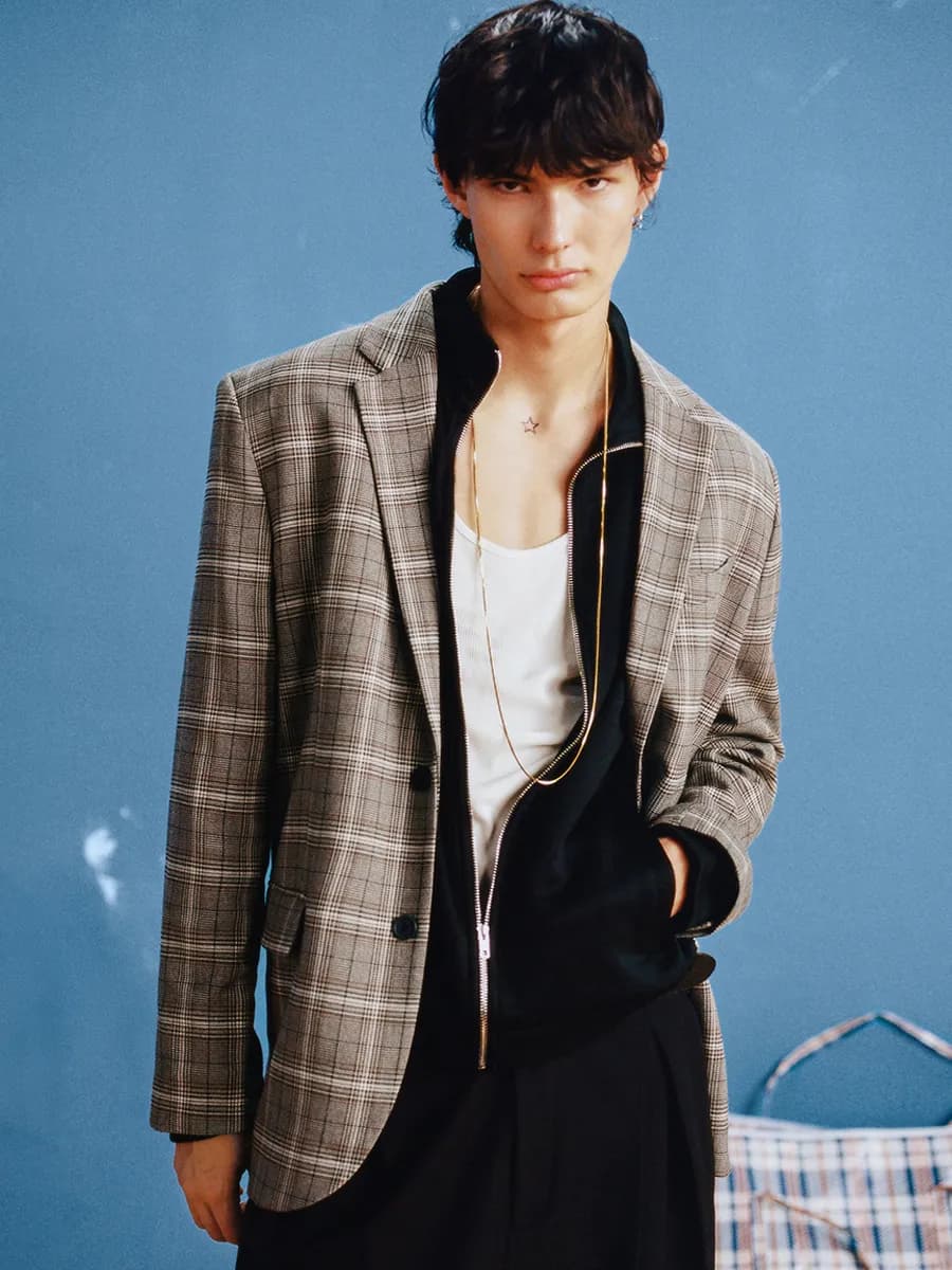 Пиджак с принтом в клетку