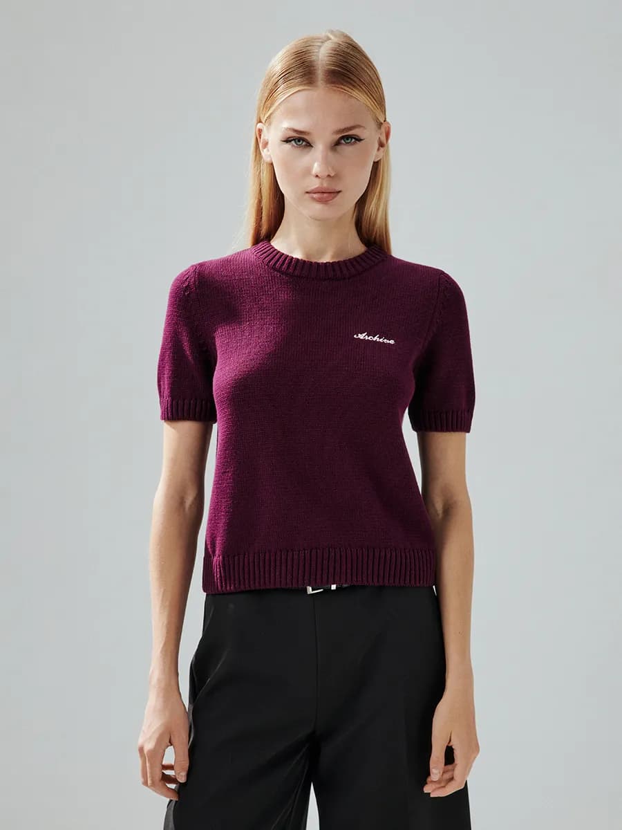 Джемпер вязаный с короткими рукавами