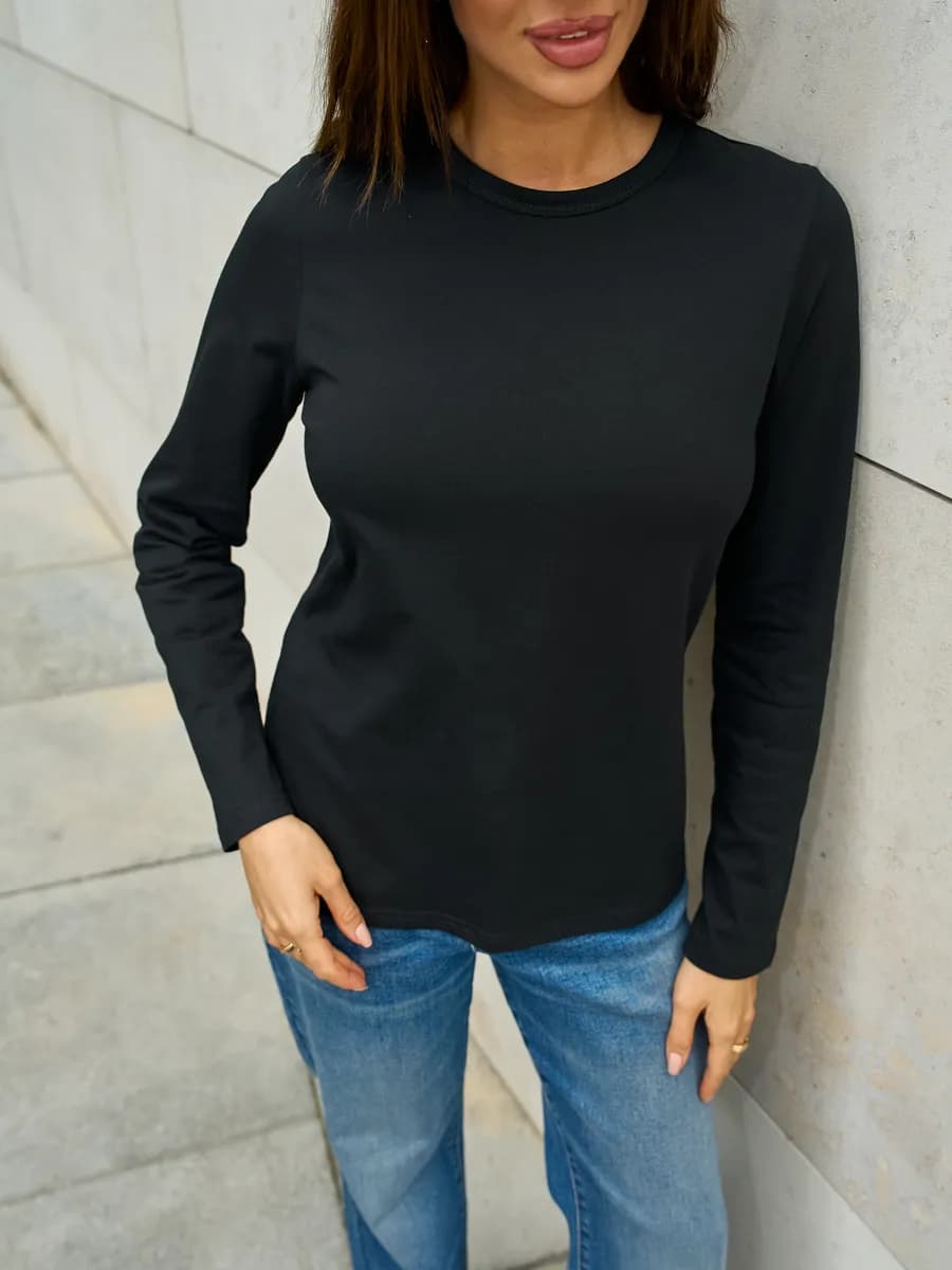 Лонгслив базовый хлопковый - фото 1