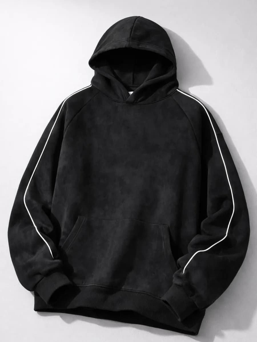 Худи оверсайз замша с капюшоном