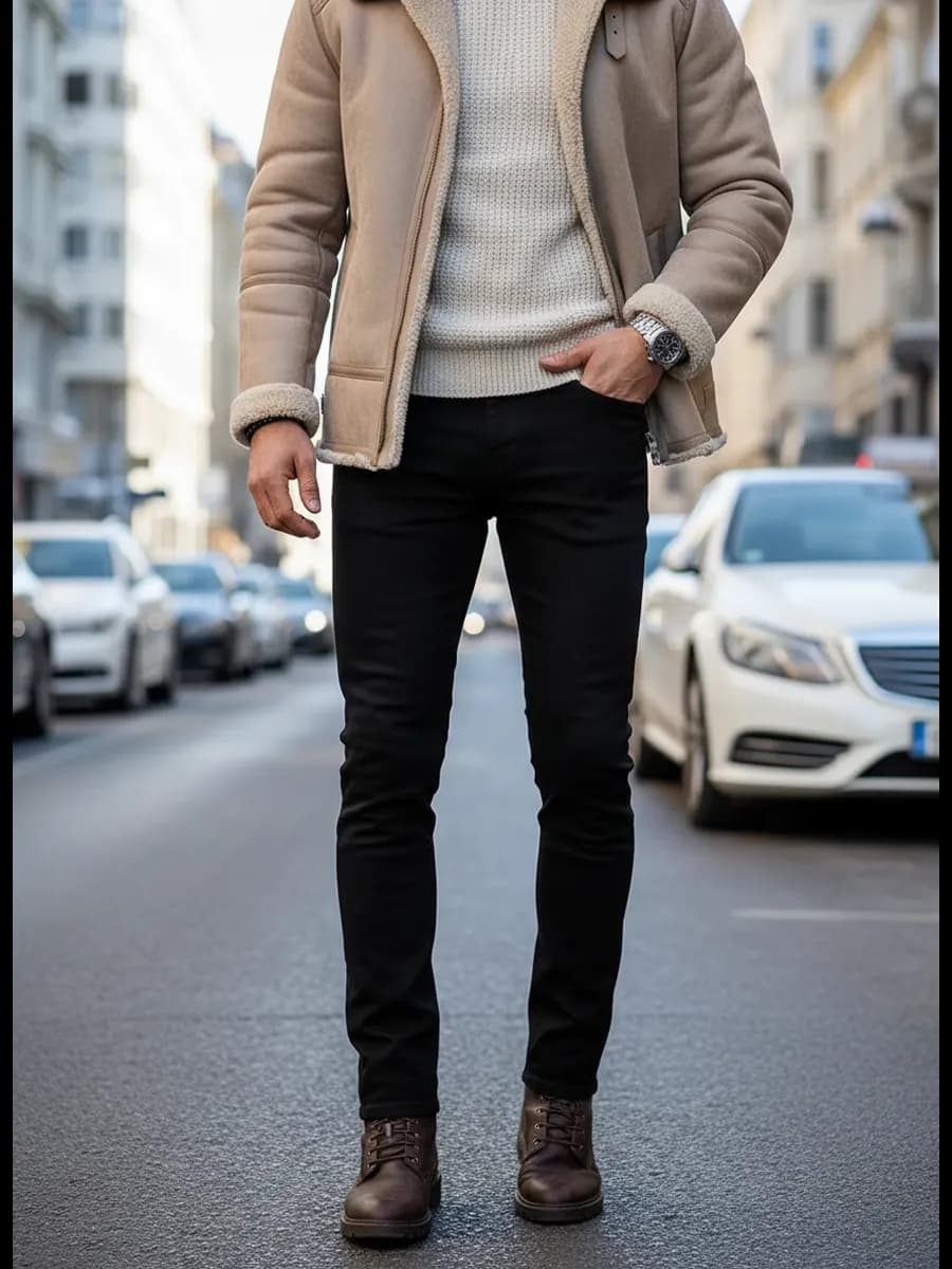 Джинсы зауженные базовые черные