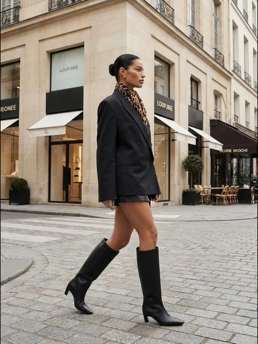 Сапоги демисезонные на каблуке