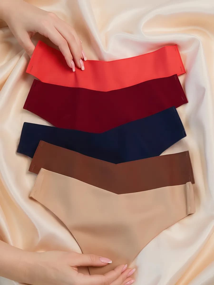 Трусы бесшовные стринги набор, 5 штук