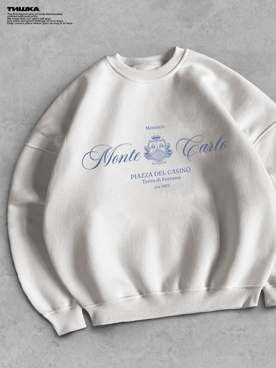 Оверсайз свитшот с принтом old money