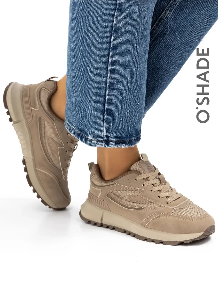 Кроссовки женские бежевые