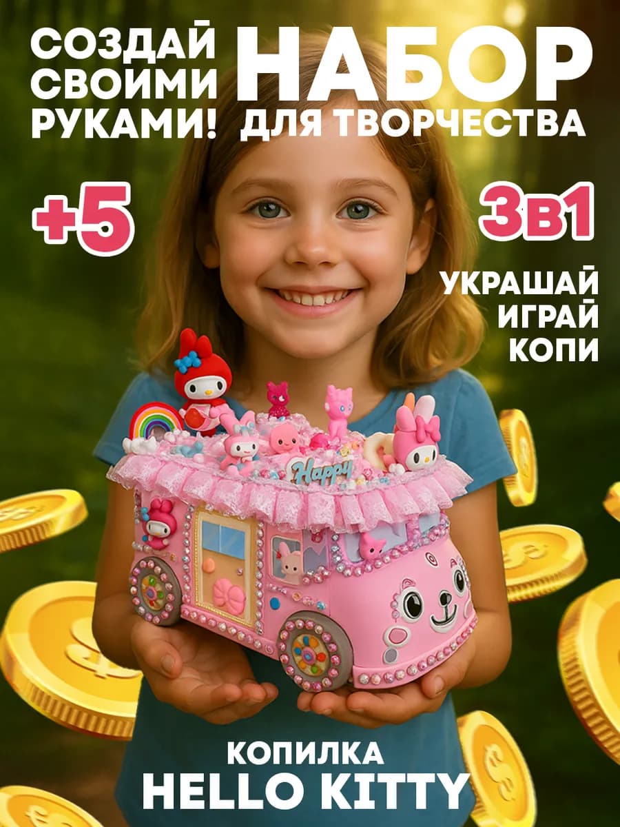 Набор для творчества копилка детская для денег своими руками