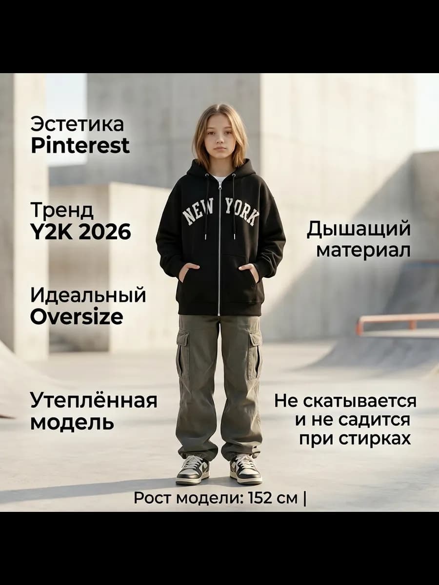 Толстовка New York утепленная