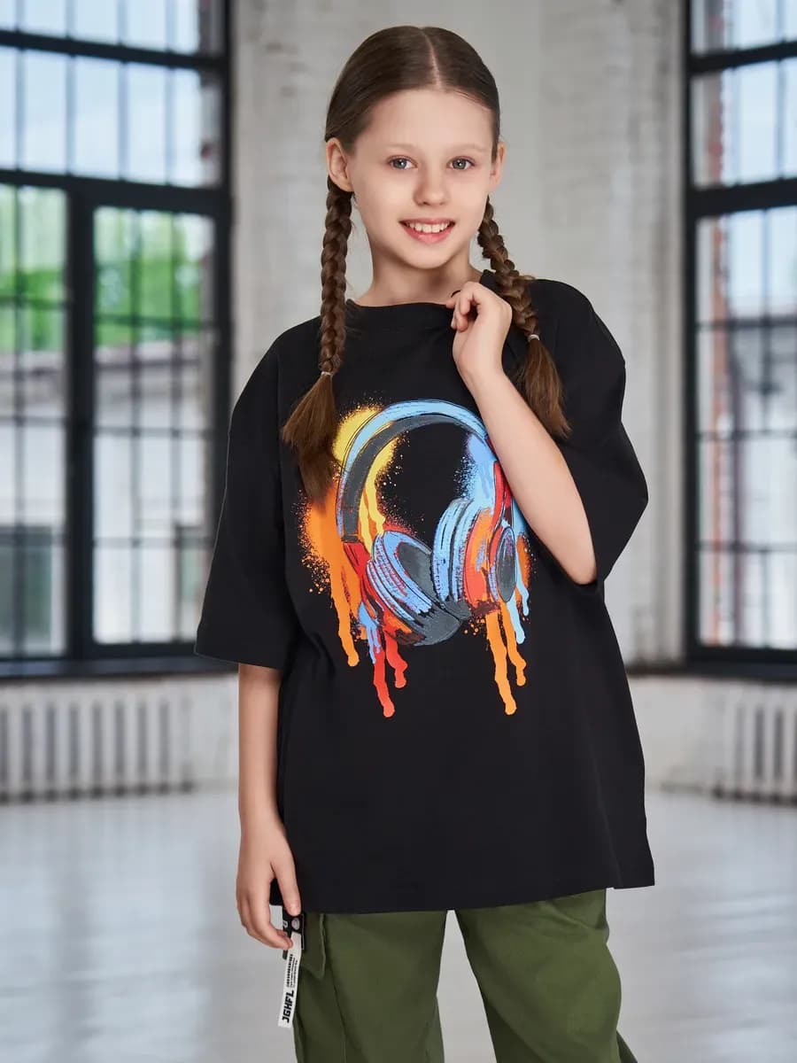 Детская футболка для девочки и мальчика оверсайз оверсайз