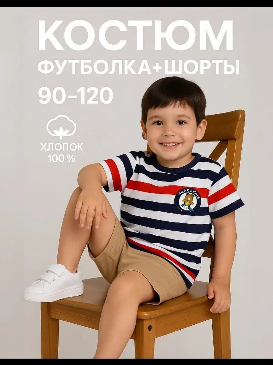 Костюм легкий для детского сада футболка с шортами