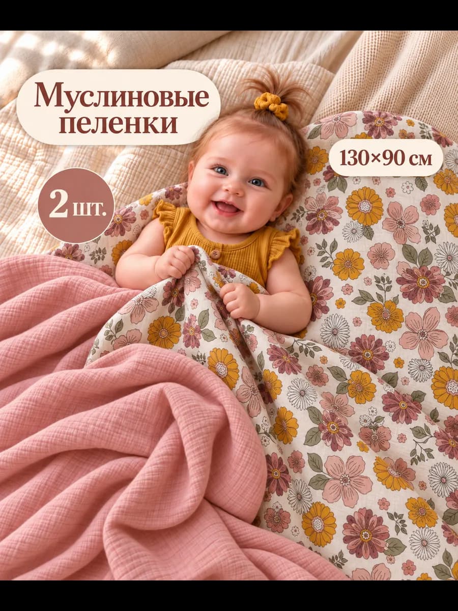 Муслиновые пеленки для новорожденных