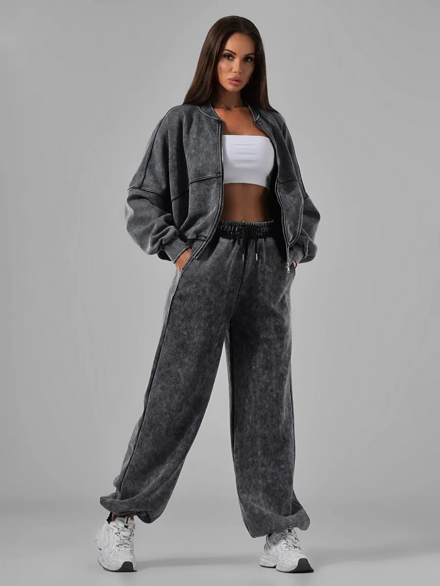 Спортивный костюм варенка с бомбером на молнии