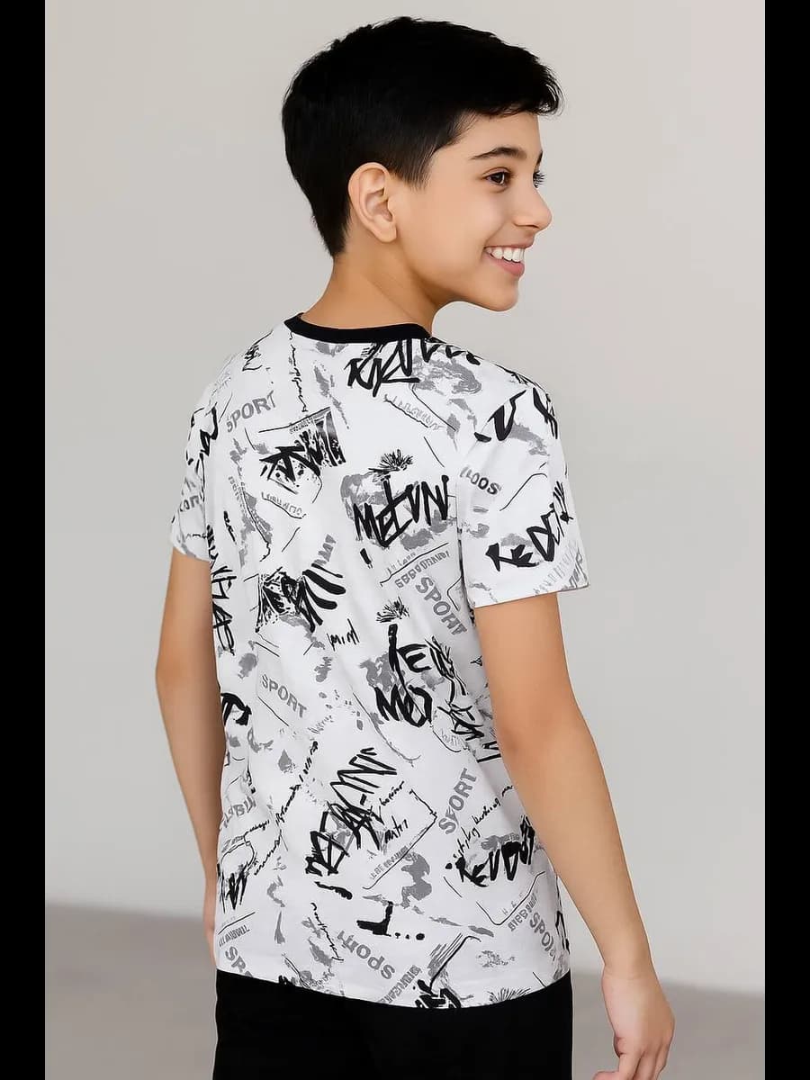 Футболка подростковая с принтом хлопок