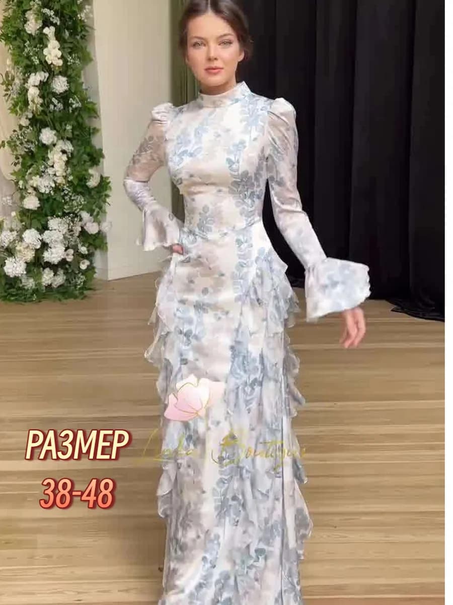 Элегантное макси-платье для вечеринки и торжества - фото 1