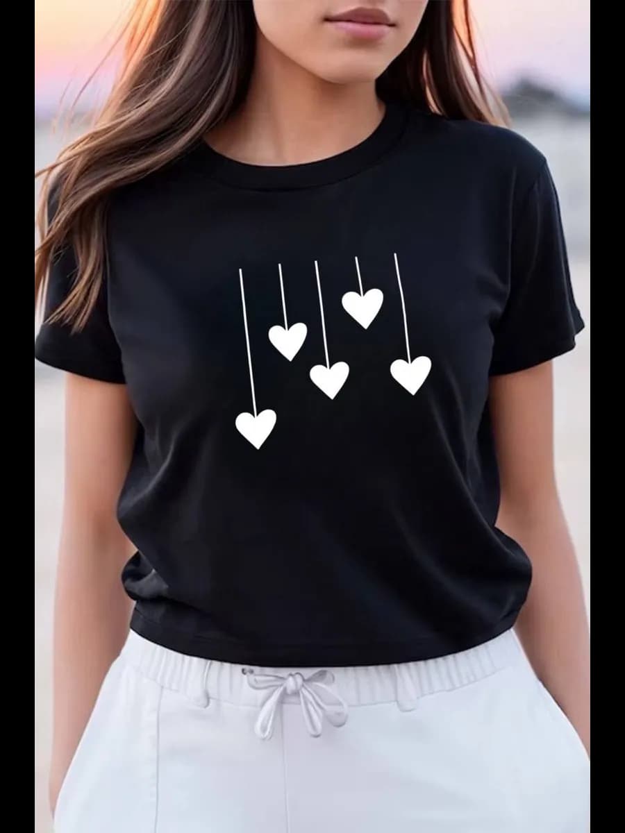 Футболка с принтом сердца