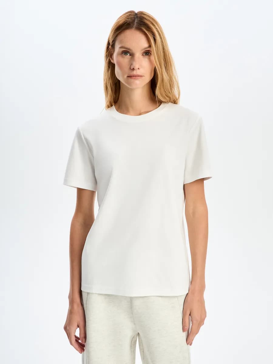 Футболка женская базовая однотонная хлопок