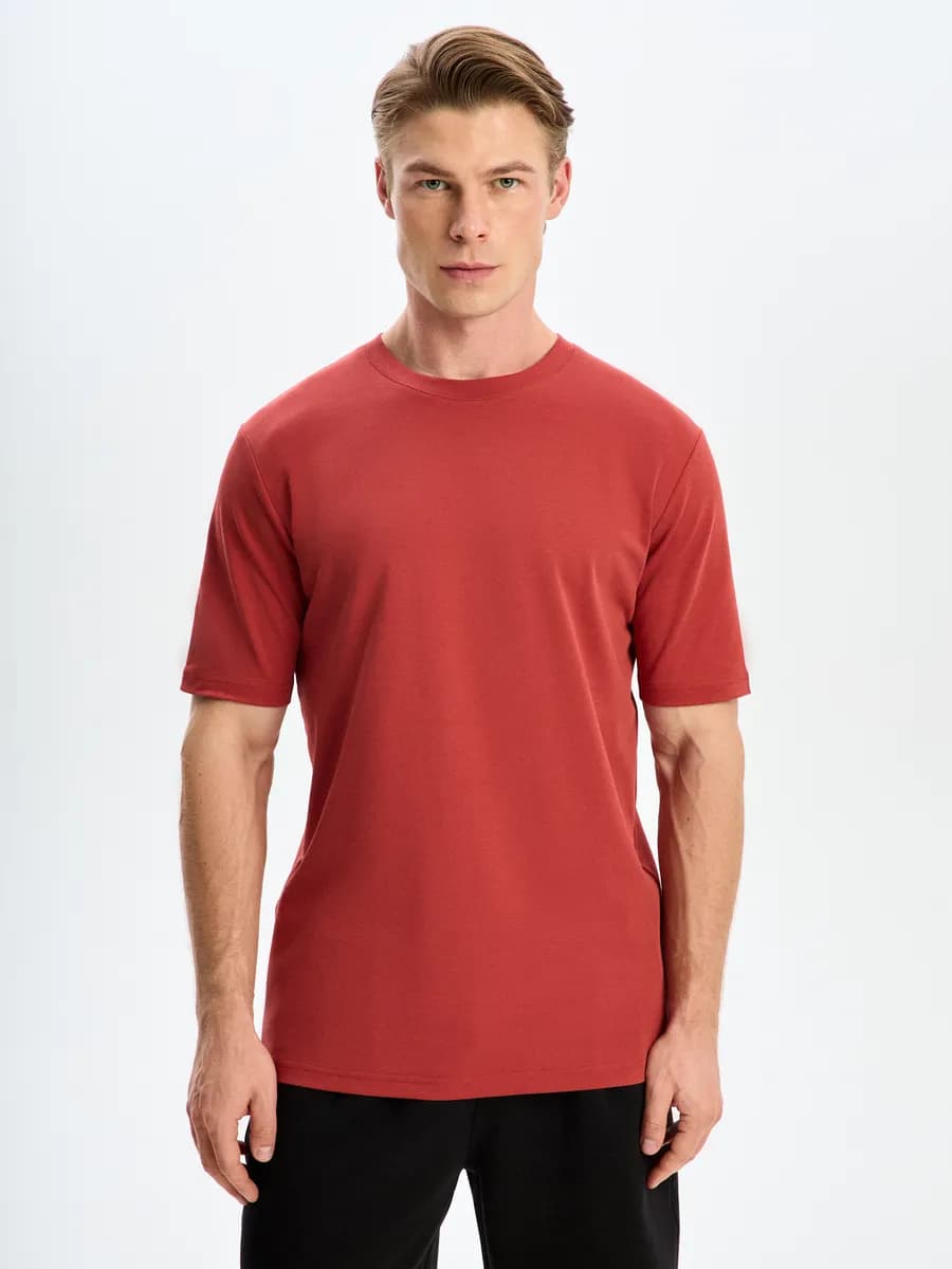 Футболка мужская базовая хлопок однотонная