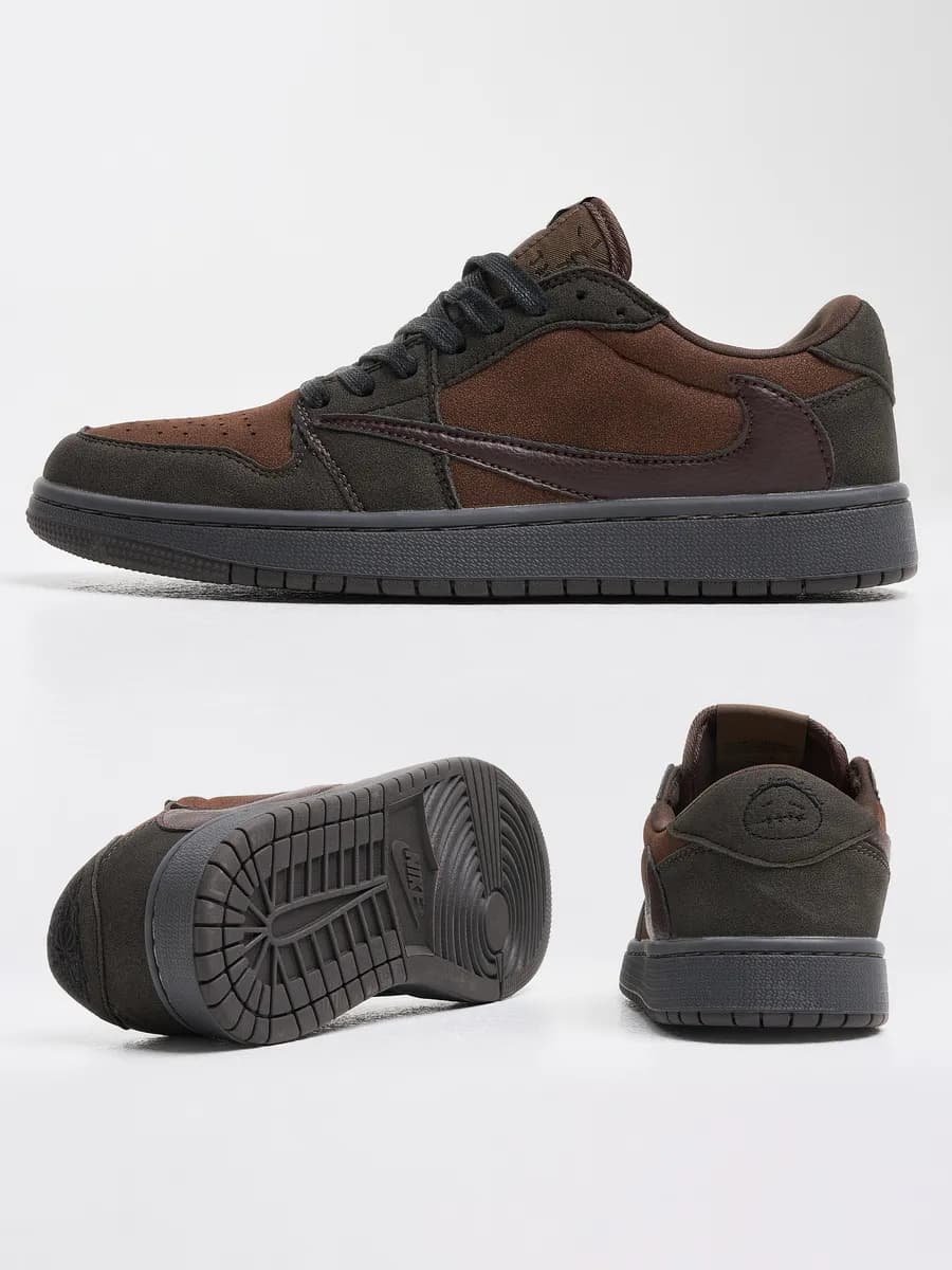 кроссовки кеды TRAVIS SCOTT x Air Jordan 1 Low Velvet Brown