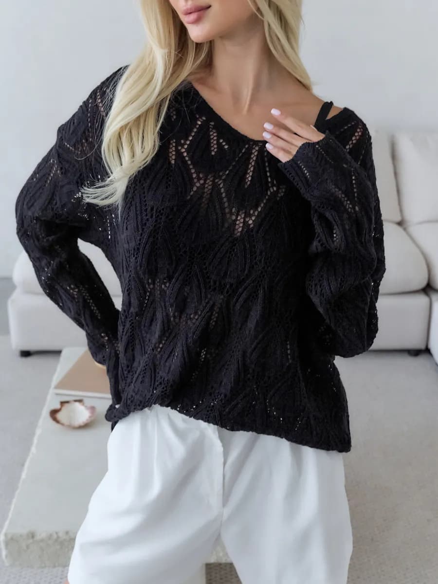 Кофта сетка оверсайз вязаная