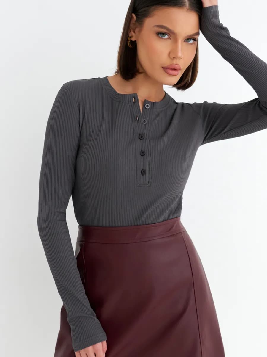 Лонгслив поло с длинным рукавом