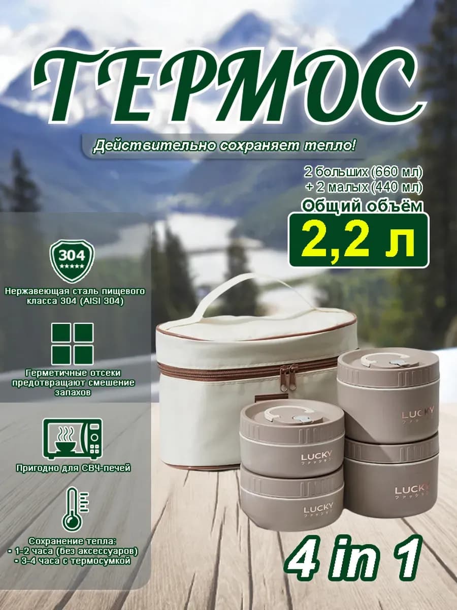 Комплект премиум термосов для еды - фото 1