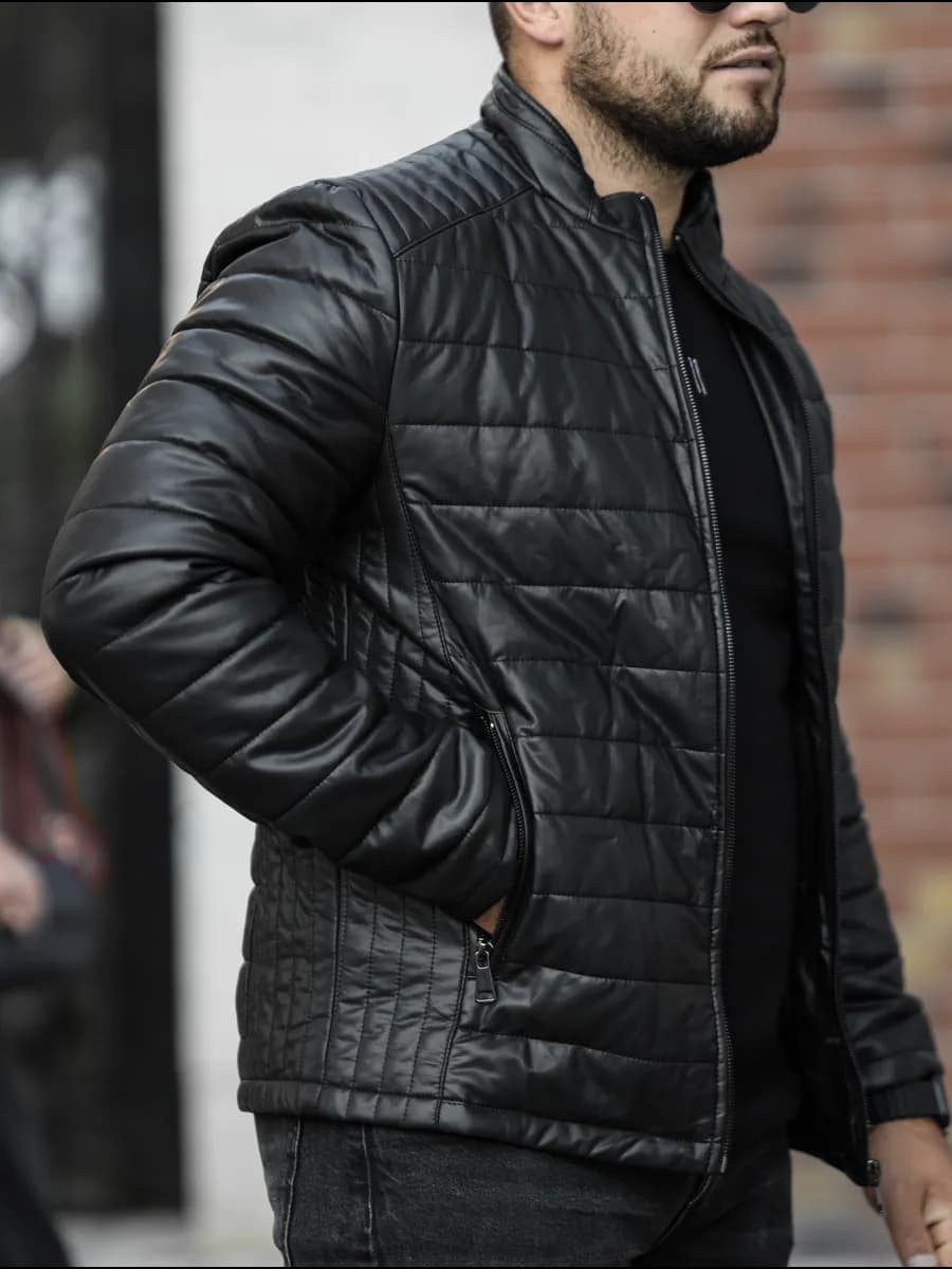 Куртка демисезонная кожаная (экокожа)