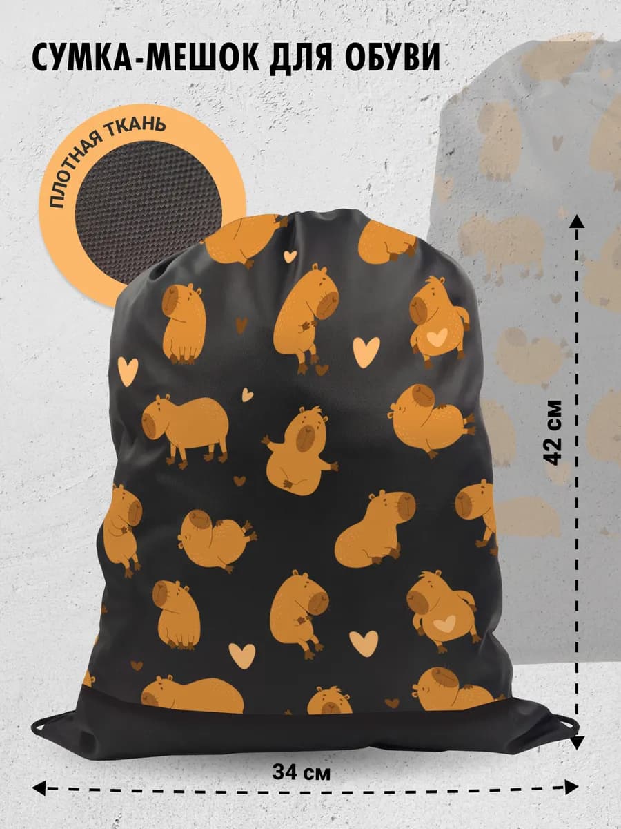 Мешок сумка для обуви сменки большая в школу - фото 1
