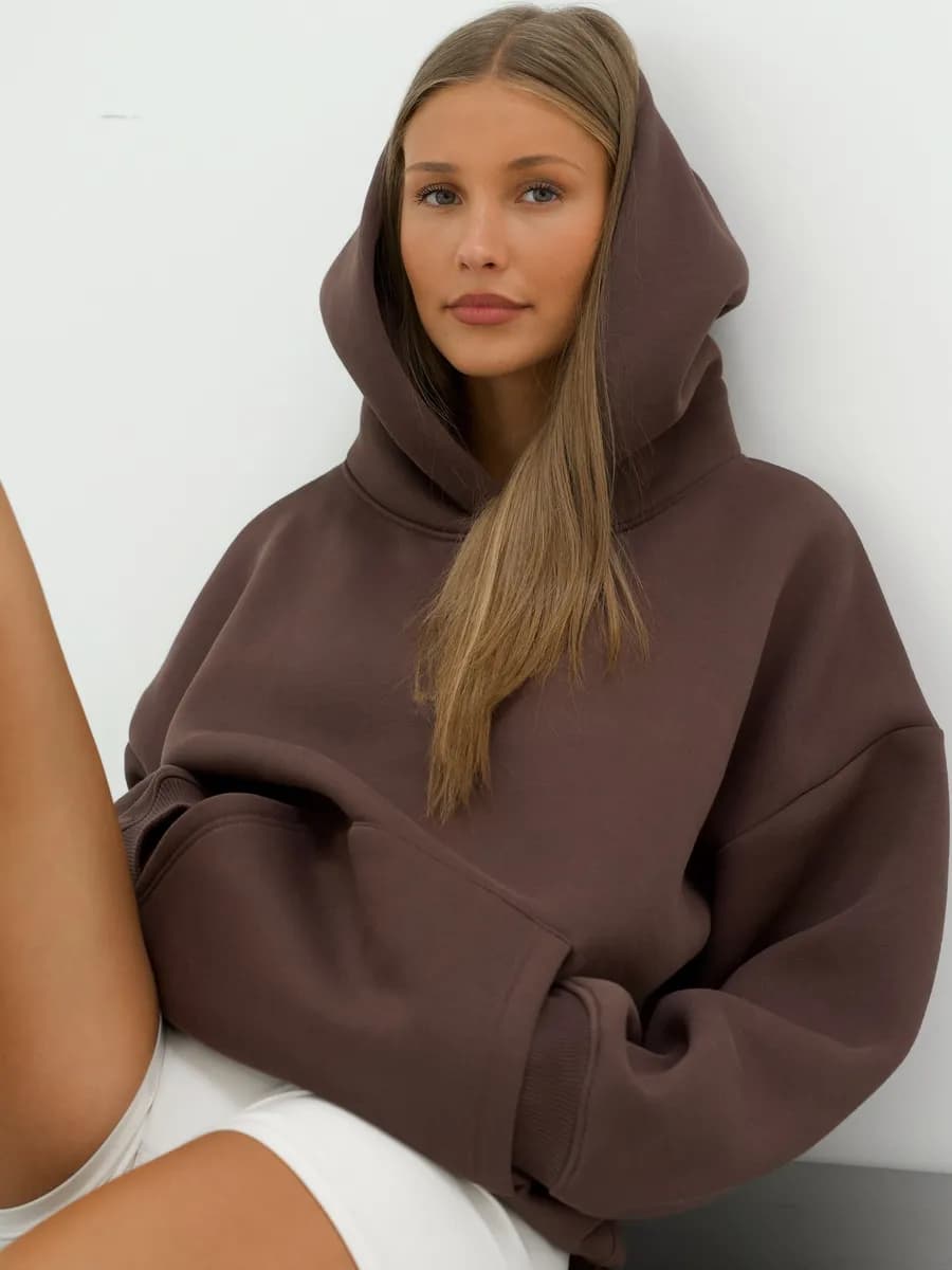 Худи оверсайз с капюшоном теплое с начесом