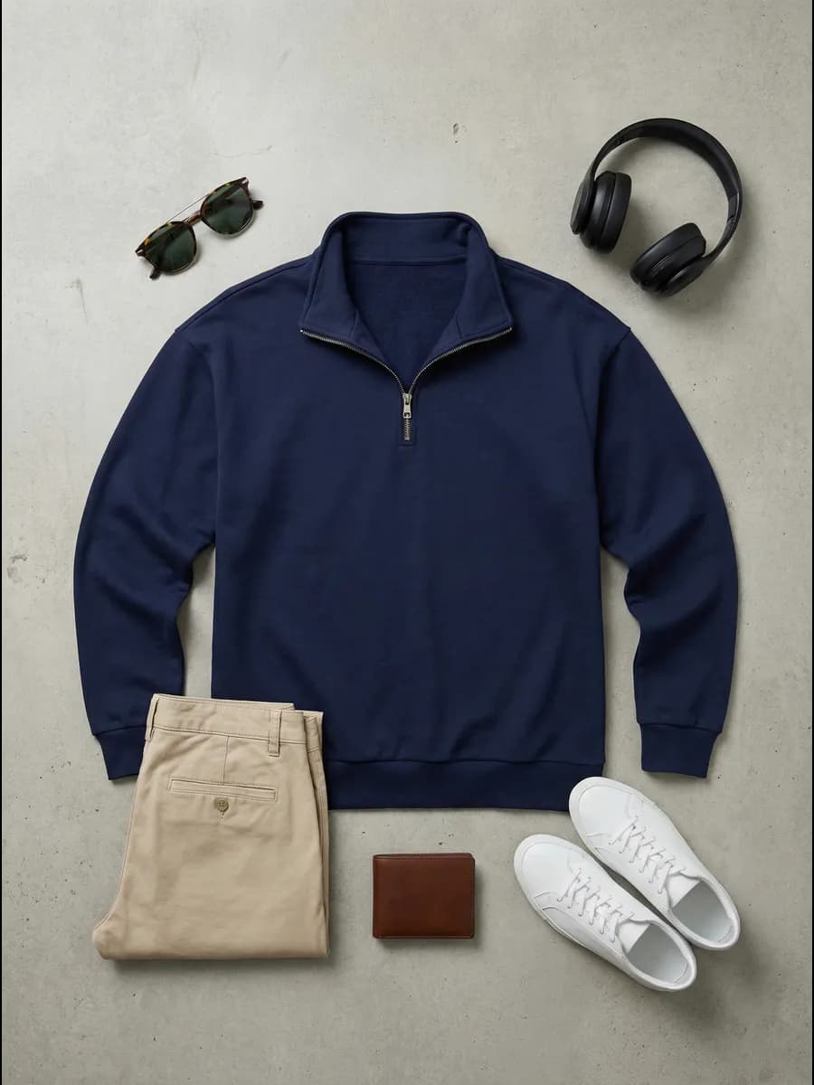 Полузамок на молнии Old Money Свитшот оверсайз кофта