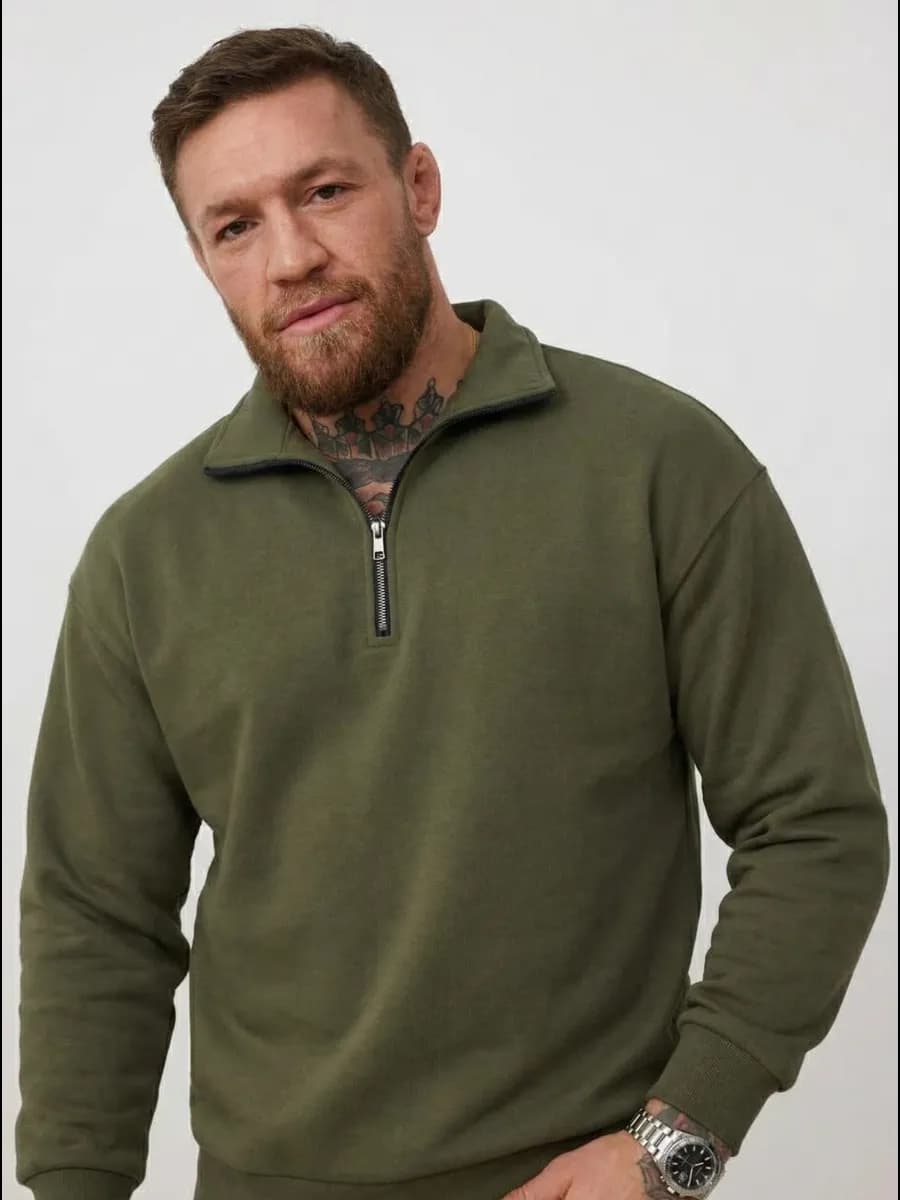 Полузамок на молнии Old Money Свитшот оверсайз кофта