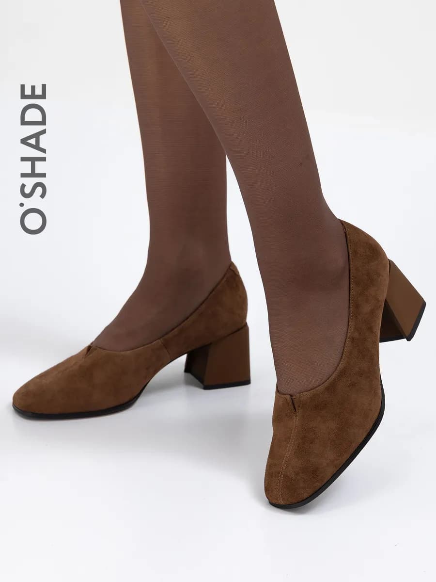 Туфли замшевые женские коричневые