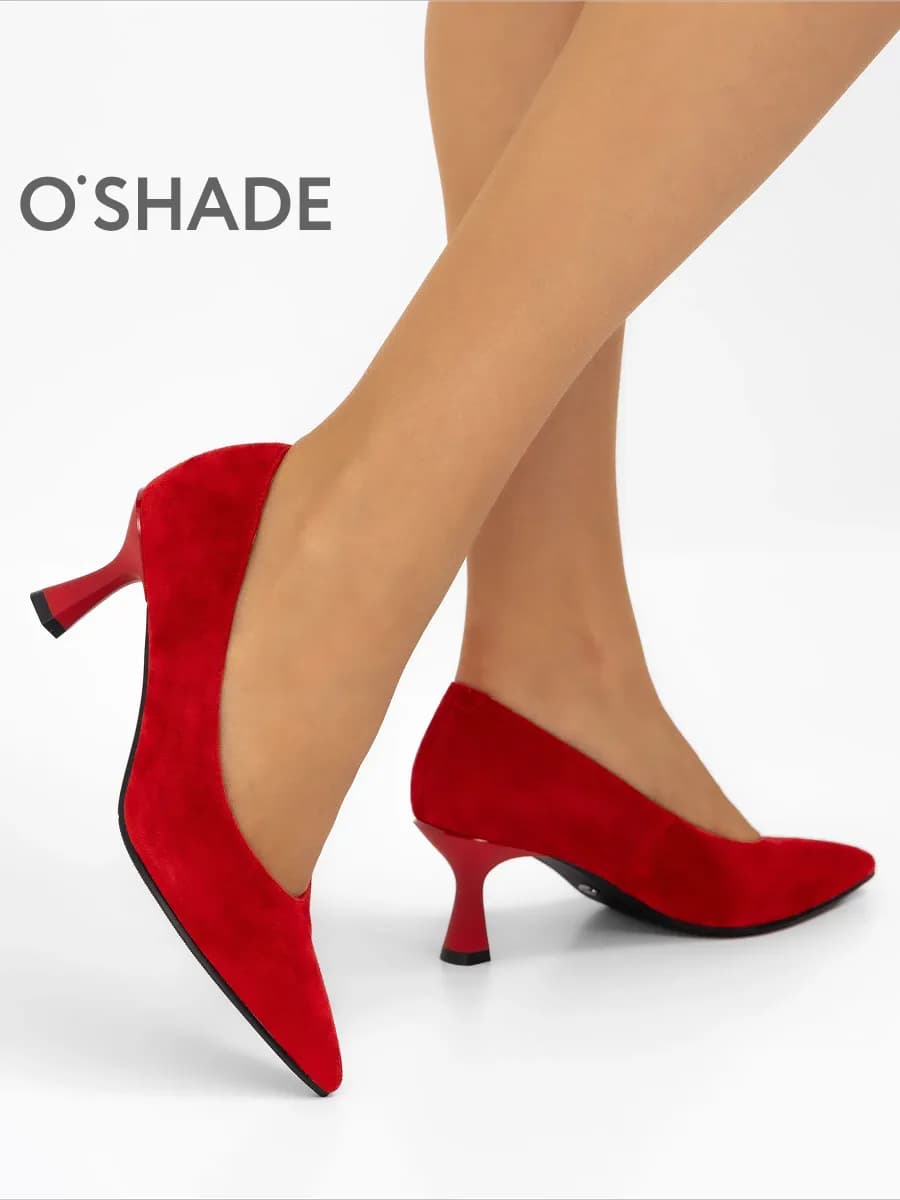 Туфли красные женские на каблуке