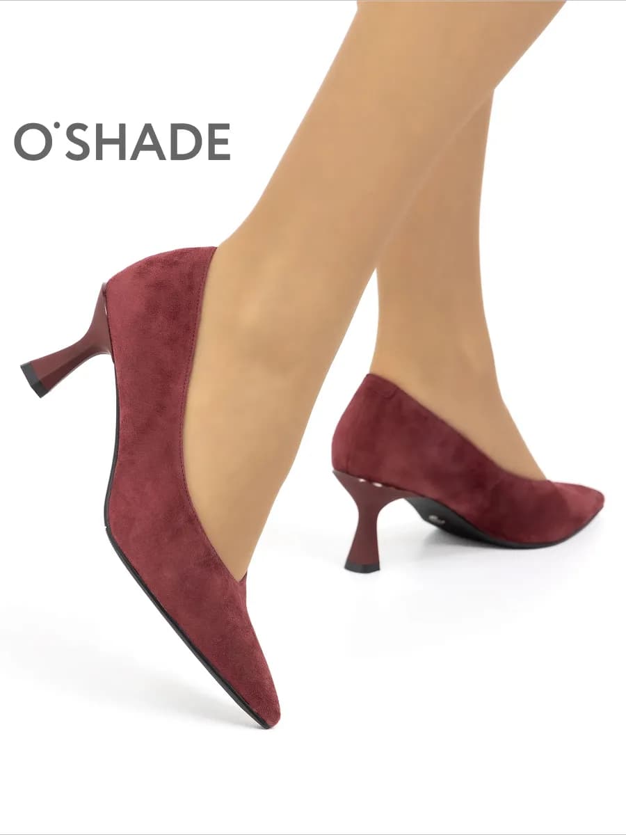 Бордовые туфли женские