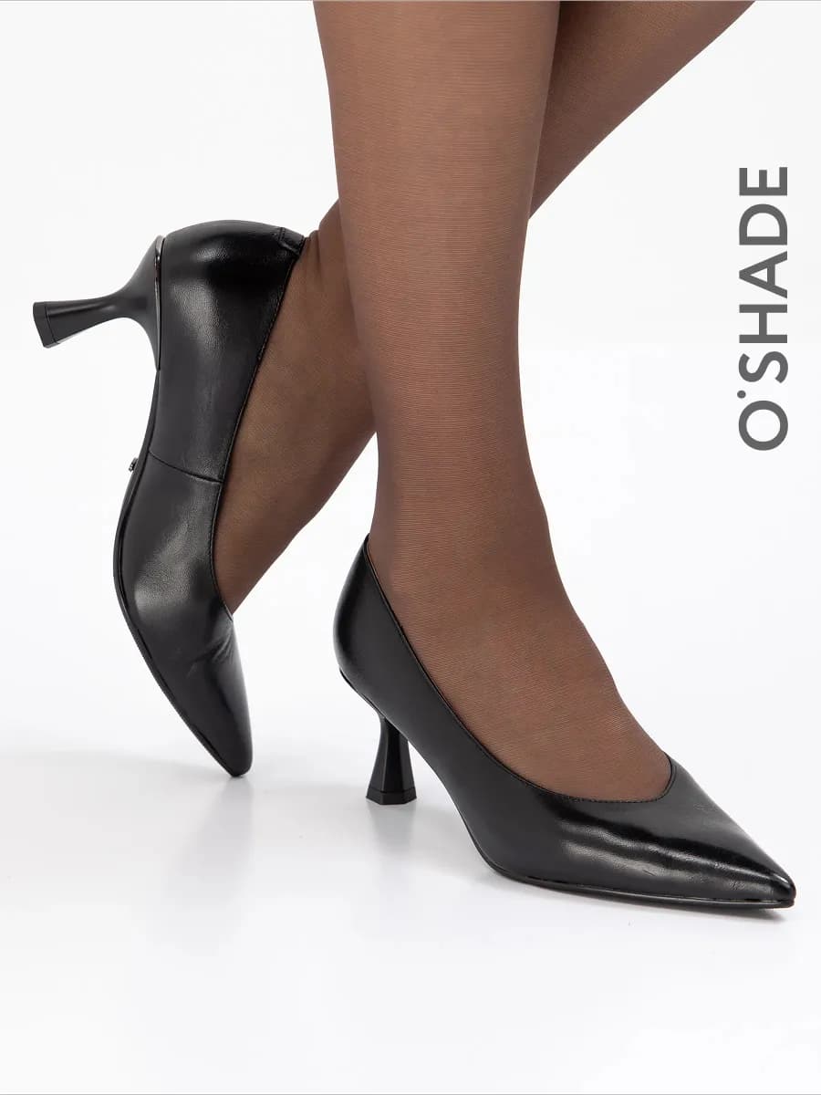 Туфли черные женские на каблуке