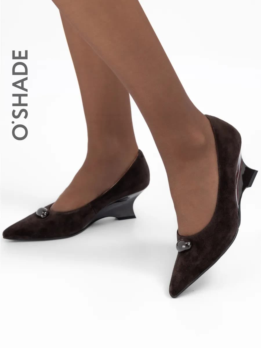 Лодочки коричневые женские