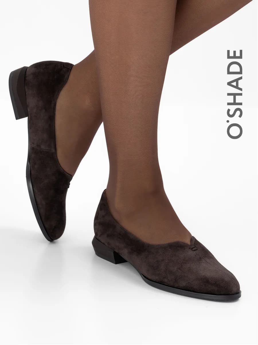 Туфли коричневые женские на низком каблуке