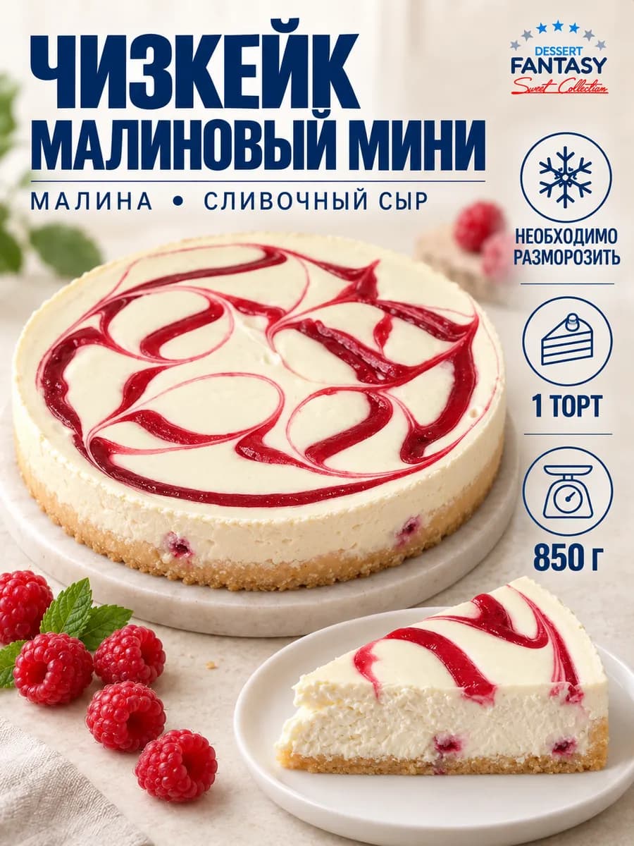 Чизкейк Малиновый мини, 850 гр