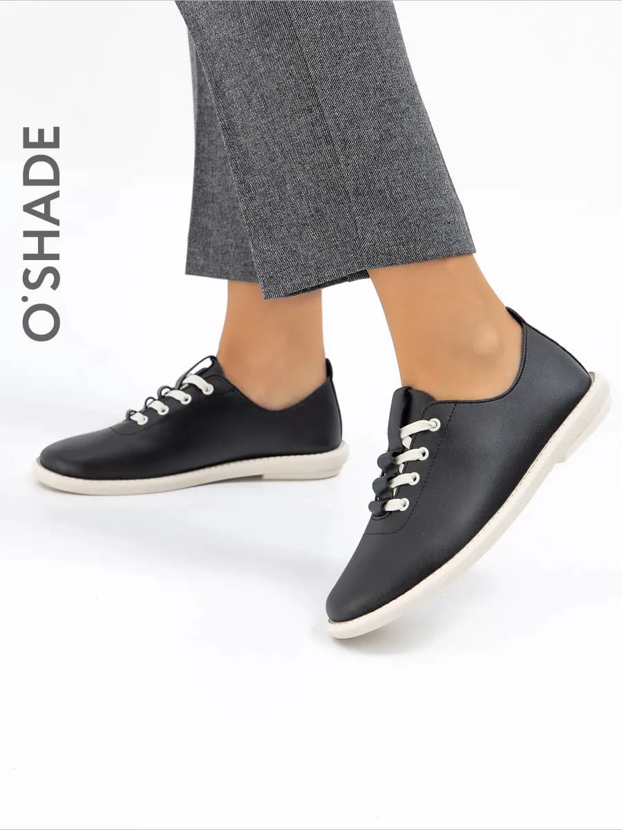 Полуботинки женские черные натуральная кожа