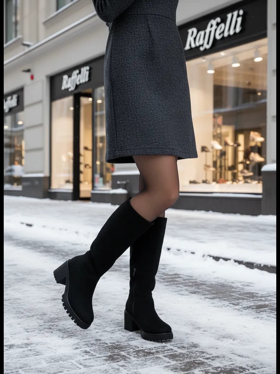 Сапоги зимние на каблуке